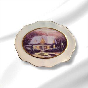 Thomas Kinkade Painter of Light Christmas Eve Christmas Cottage w/Easel in box